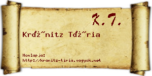 Kránitz Tíria névjegykártya